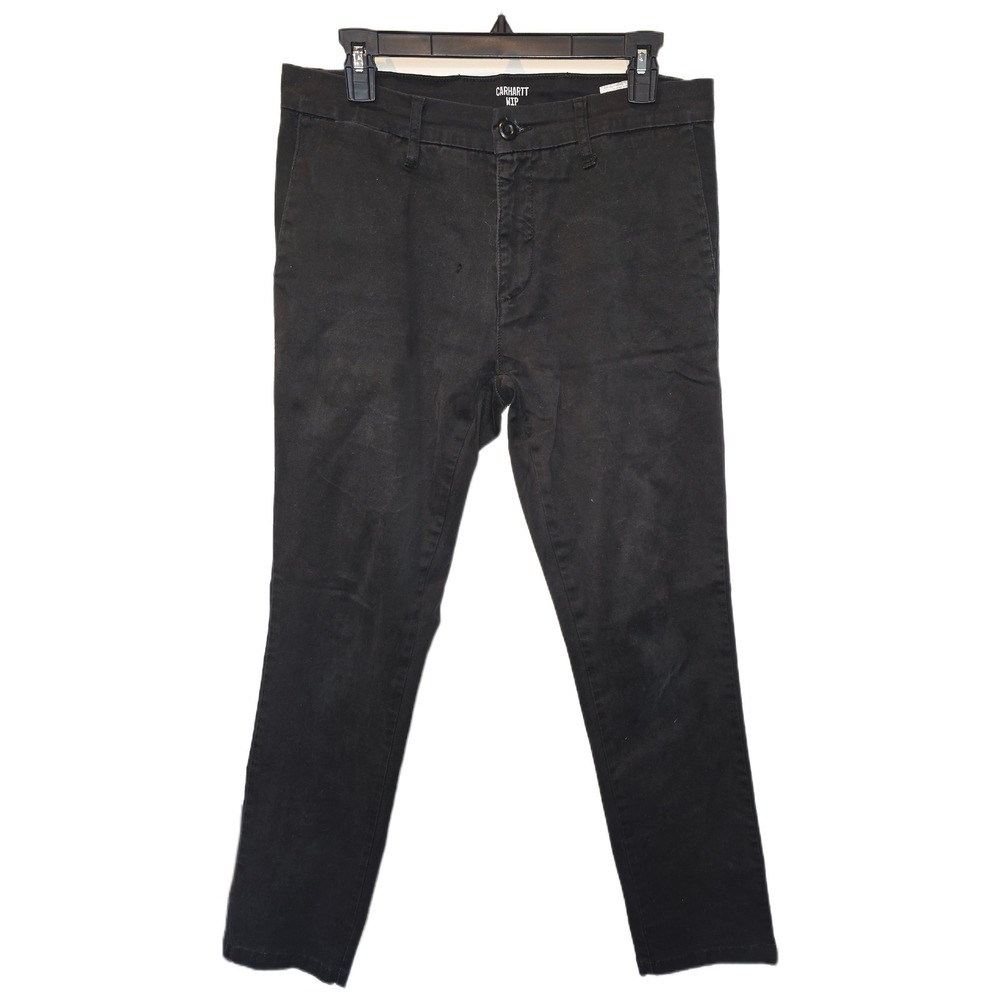 Carhartt WIP Mens Sid Pant Black Slim Tapered Chino Trousers 33x34